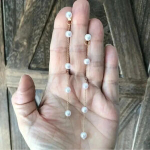 Beautiful Mix-n-Match Pearl Gold Drop Stud Earrings NWT